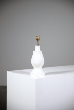Lampada in ceramica bianca di Suzanne Ramié Atelier A Madoura Francia anni '70