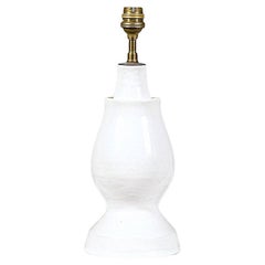 A White Ceramic Lamp by Suzanne Ramié Atelier Madoura France 1970s