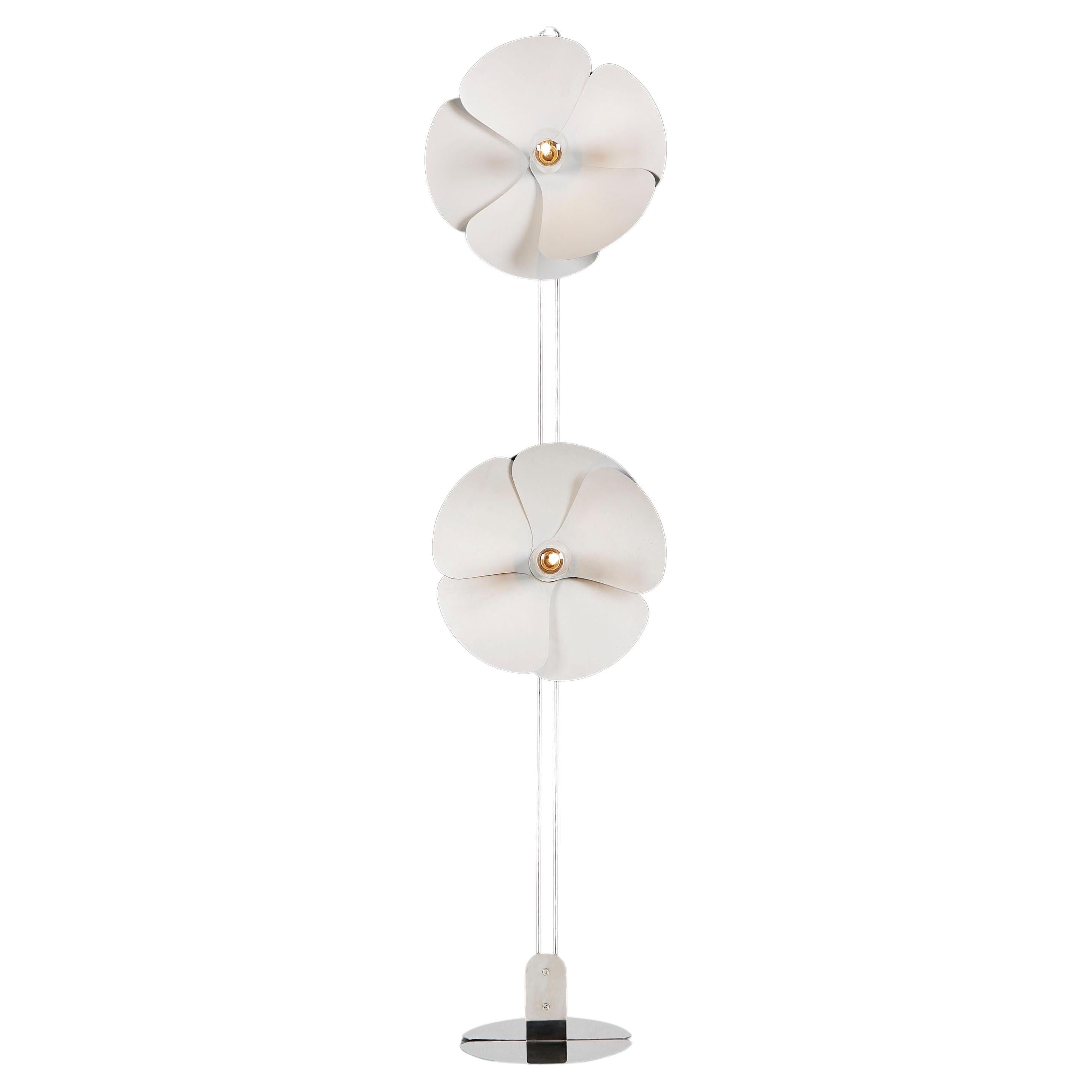 Lampadaire à fleurs blanches d'Olivier Mourgue pour Disderot, modèle 2093-225 en vente