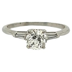 Retro White Gold and Diamond Engagement Ring