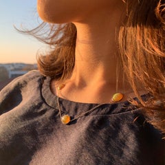 White Gold Chain Necklace Set with Opal Cabochons Created by Marion Jeantet