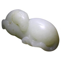 Antique A White Jade Carving of a Horse, Qing Dynasty