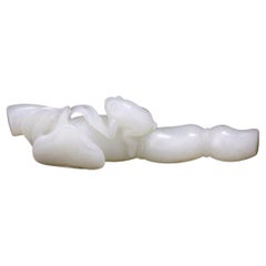 A White Jade Lotus Root Brush Rest, Qing Dynasty