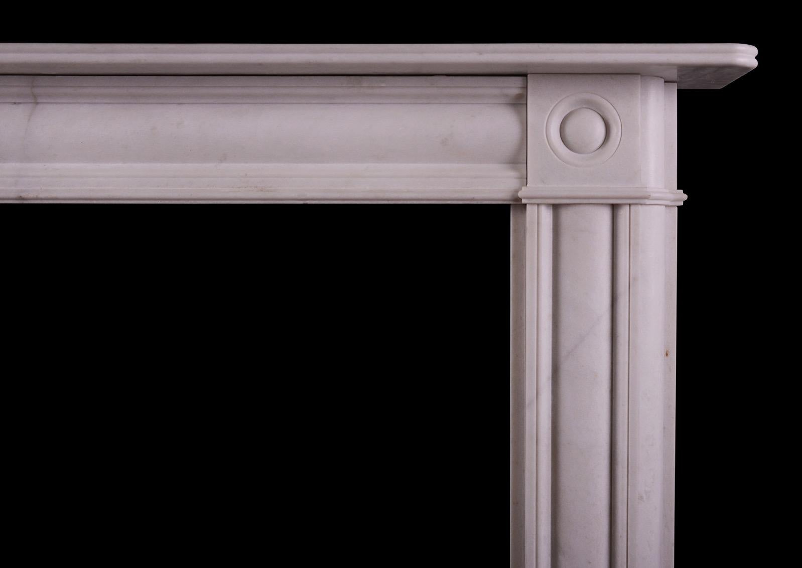European A White Marble Fireplace in the Regency Manner For Sale