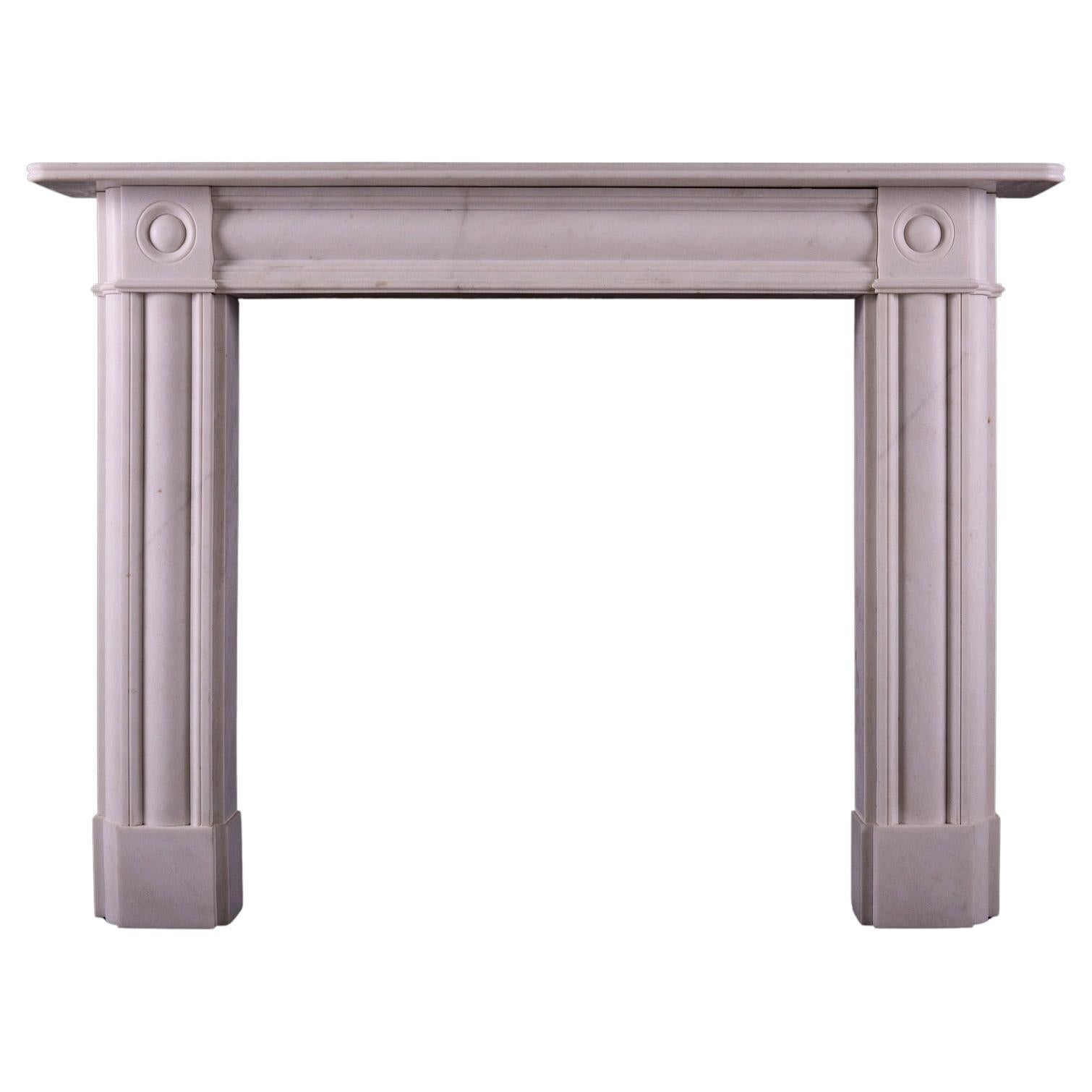 A White Marble Fireplace in the Regency Manner For Sale