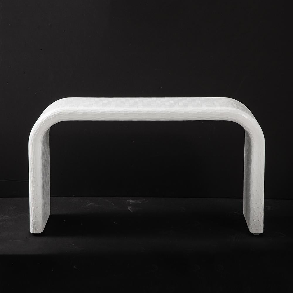Late 20th Century White Mid-Century Modern Console Table in the Manner of K.Springer, circa 1970