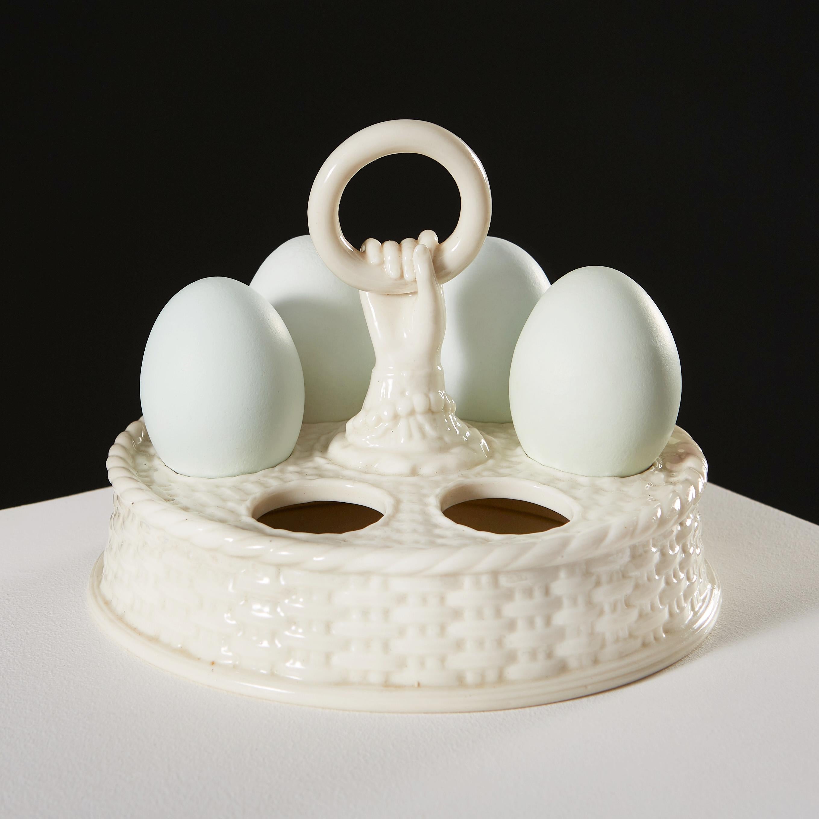 English A White Porcelain Egg Holder For Sale