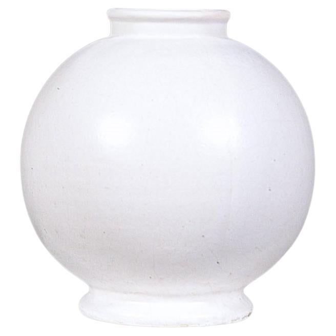 A White Round Vase by Félix Gète France 1930's For Sale