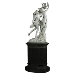 A White Statuary Marble Figural Group of Apollo and Daphne After Bernini