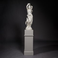 Figura estatuaria de mármol blanco de "El Amanecer" de Carrier-Belleuse, circa 1870