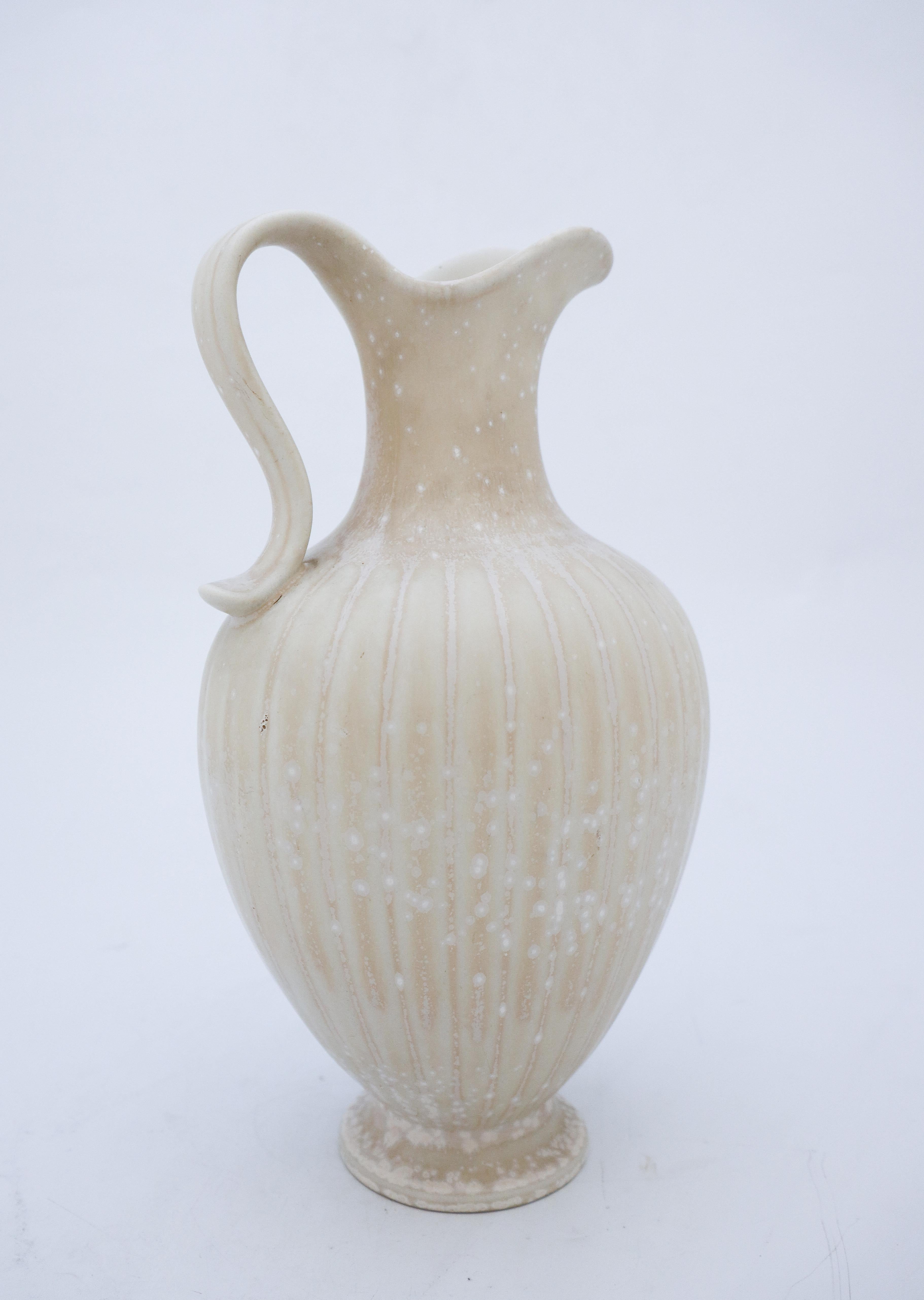 Scandinave moderne Vase en grès blanc, Gunnar Nylund, Rrstrand, années 1950-1960 en vente