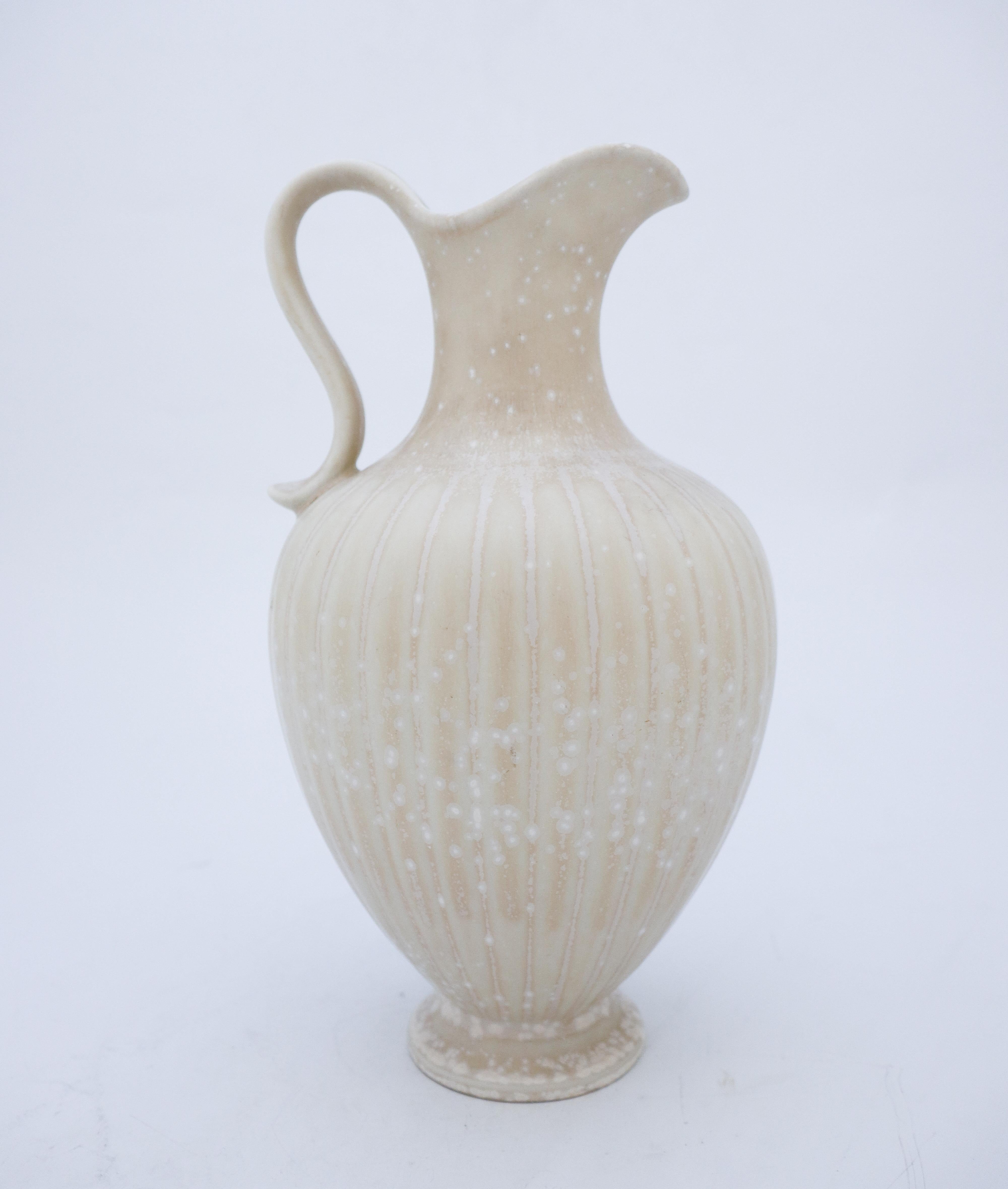 Swedish White Stoneware Vase, Gunnar Nylund, Rörstrand, 1950s-1960s For Sale