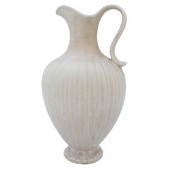 Vintage White Stoneware Vase, Gunnar Nylund, Rörstrand, 1950s-1960s