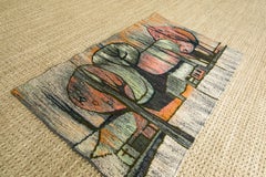 Tapiz o alfombra de lana "Un arroyo blanco" de H. Sulkowska para Cepelia c 1960, Firmado