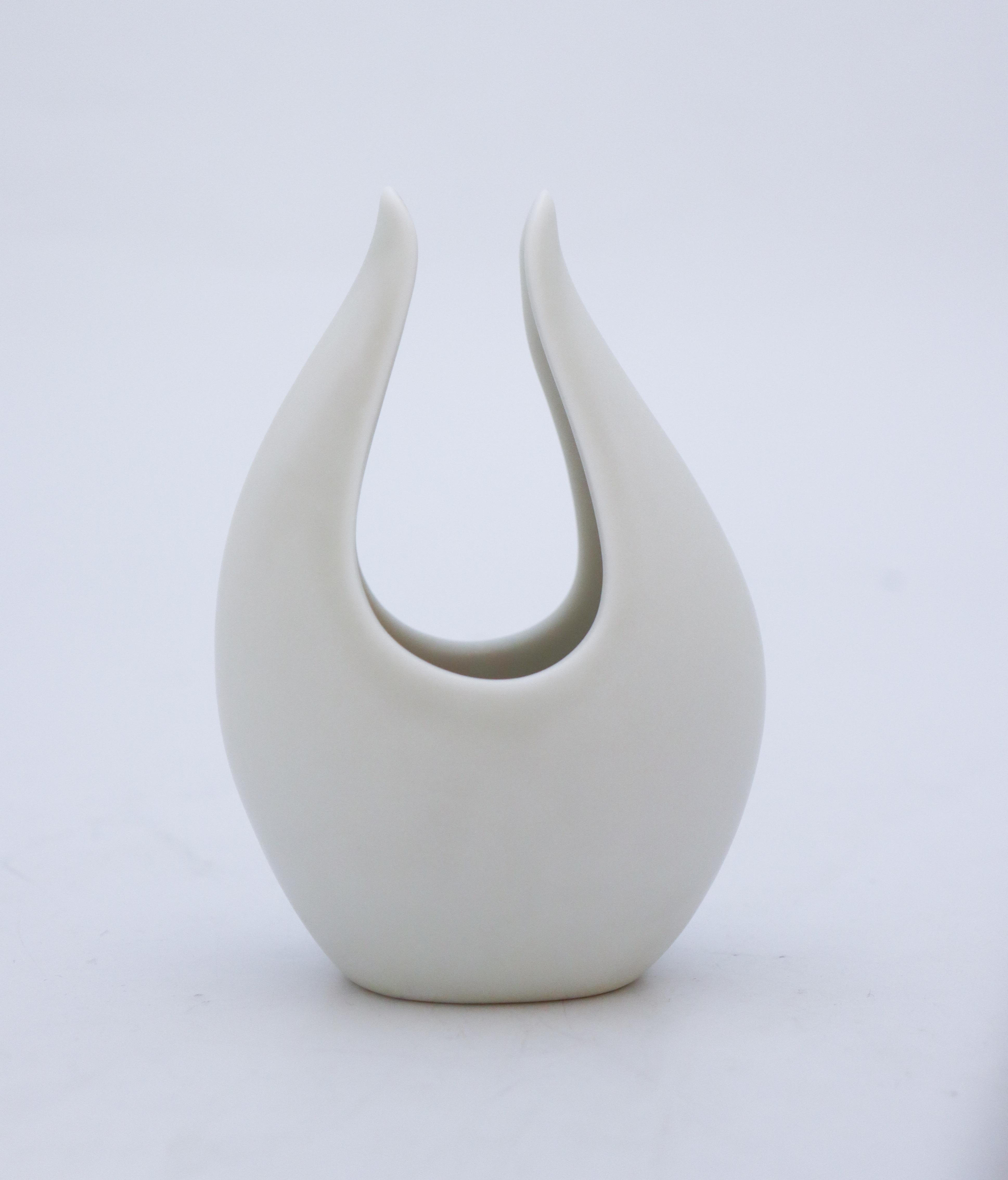 Scandinavian Modern White Vase, Gunnar Nylund, Rörstrand, 1950s-1960s