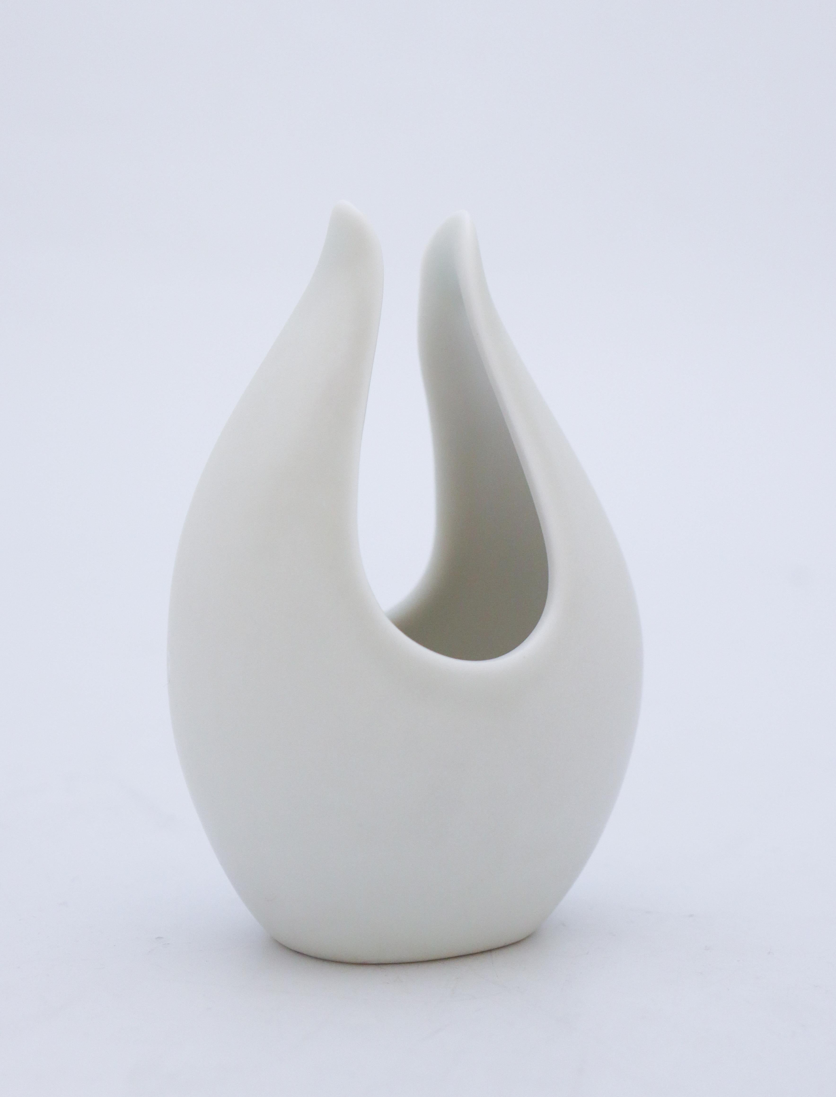 Swedish White Vase, Gunnar Nylund, Rörstrand, 1950s-1960s