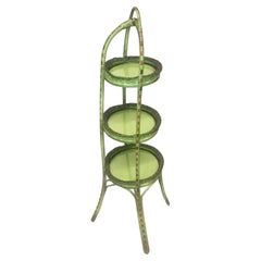 A Wicker Pie / Hors- d'oeuvres Server in French Green Finish