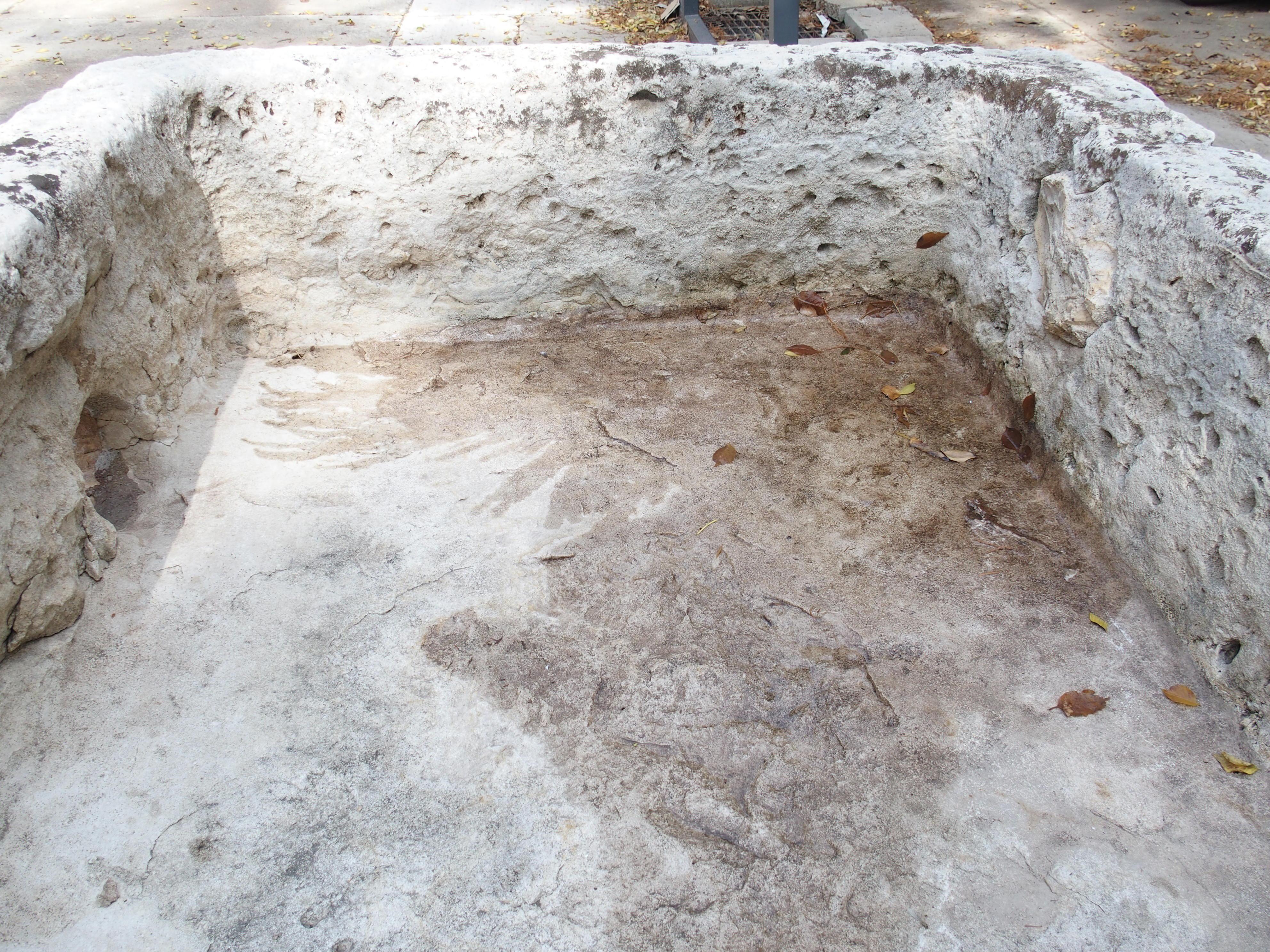 Ein breiter geschnitzter Kalksteintrog aus dem 18. Jahrhundert aus Südfrankreich im Angebot 4