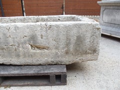 A Wide 18th Century Carved Limestone Trough from the South of France