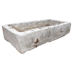 Un ampio abbeveratoio in pietra calcarea intagliata del XVIII secolo proveniente dal sud della Francia