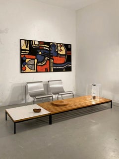 A Wide EXPRESSIONIST Figurative PAINTING, in FERNAND LEGER Style, France 1950.