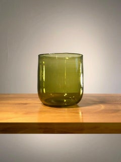 A MID-CENTURY-MODERN GLASS VASE de CLAUDE MORIN, DIEULEFIT, France 1950