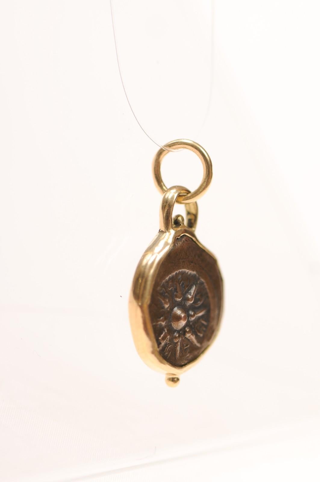da uomo o donna Ciondolo Prutah [moneta] A Widow's Mite [moneta] in oro 18 carati (solo il ciondolo) in vendita