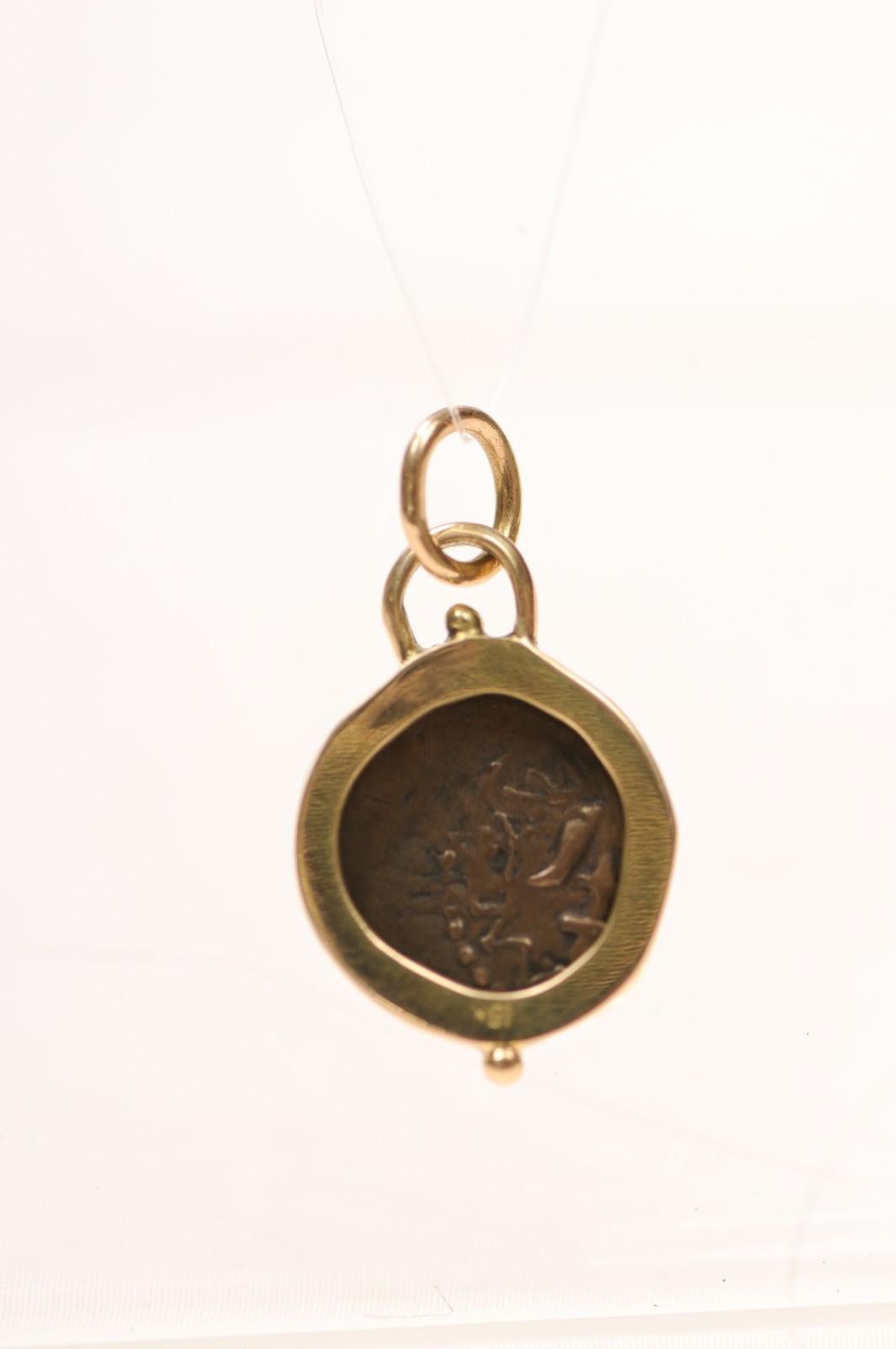 Ciondolo Prutah [moneta] A Widow's Mite [moneta] in oro 18 carati (solo il ciondolo) in vendita 4