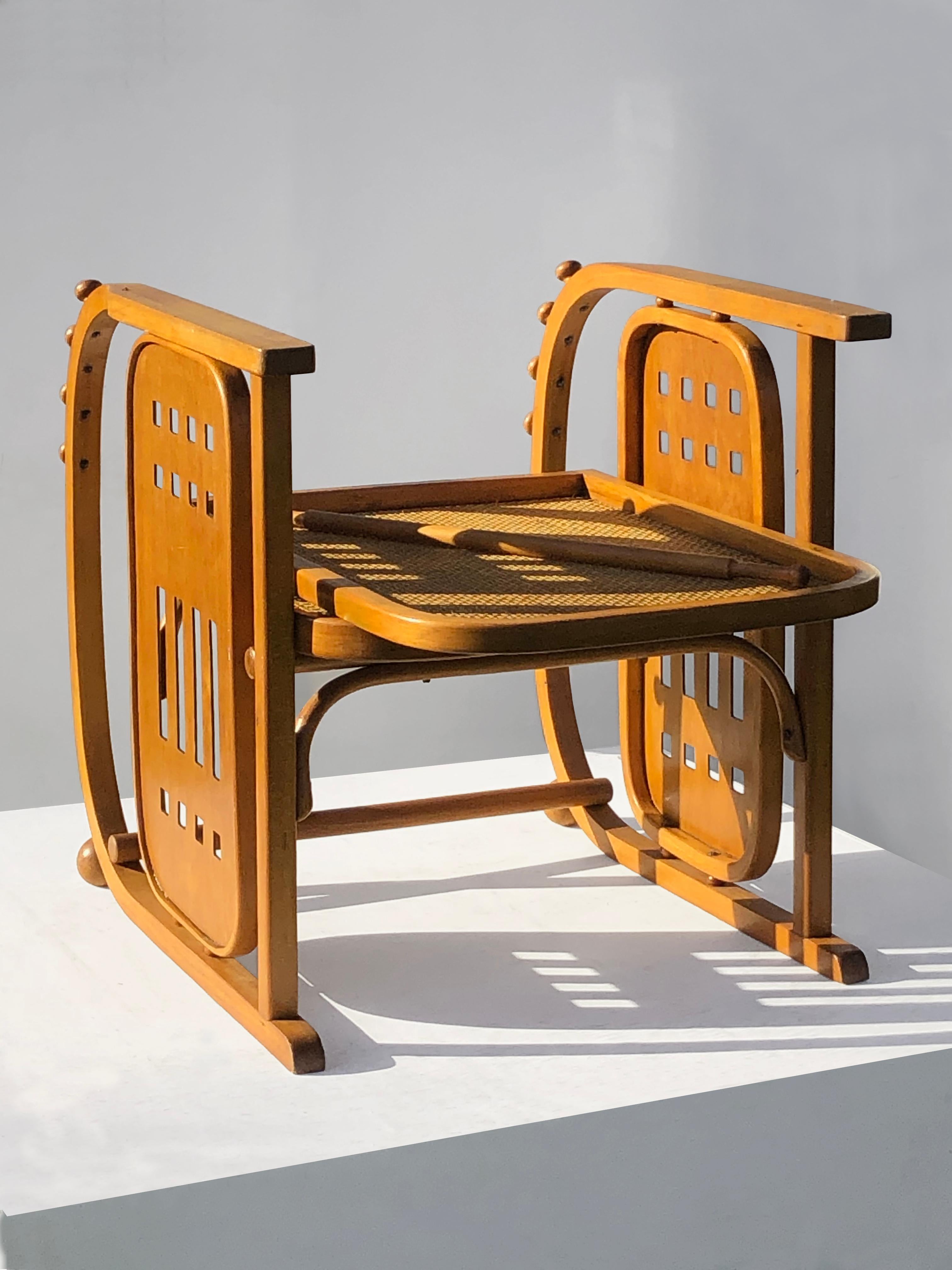 A SITZMASCHINE Stuhl von JOSEF HOFFMANN & FISCHEL WIENER WERKSTATTE Österreich 1910 im Angebot 12