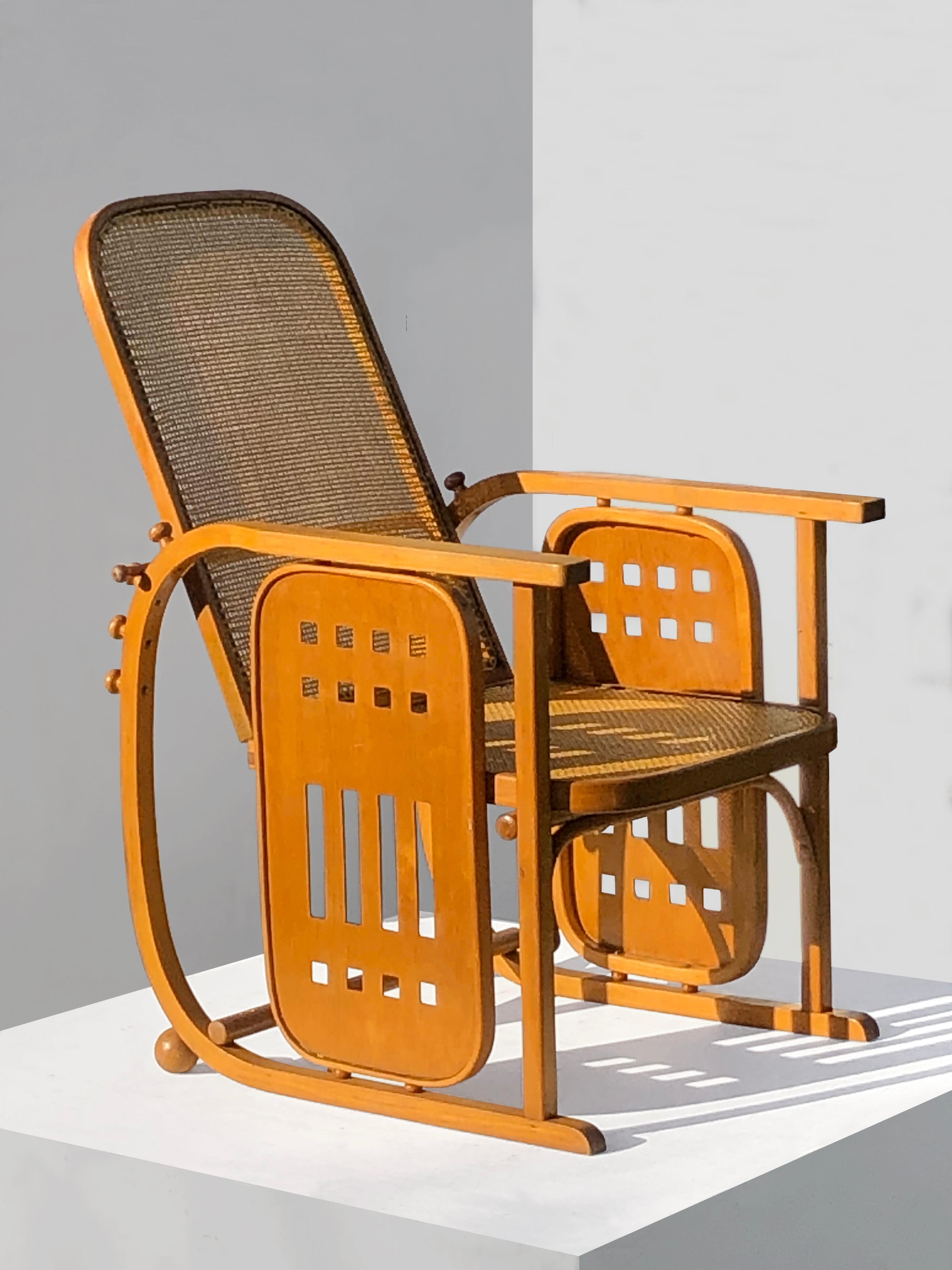 A SITZMASCHINE Stuhl von JOSEF HOFFMANN & FISCHEL WIENER WERKSTATTE Österreich 1910 im Angebot 6