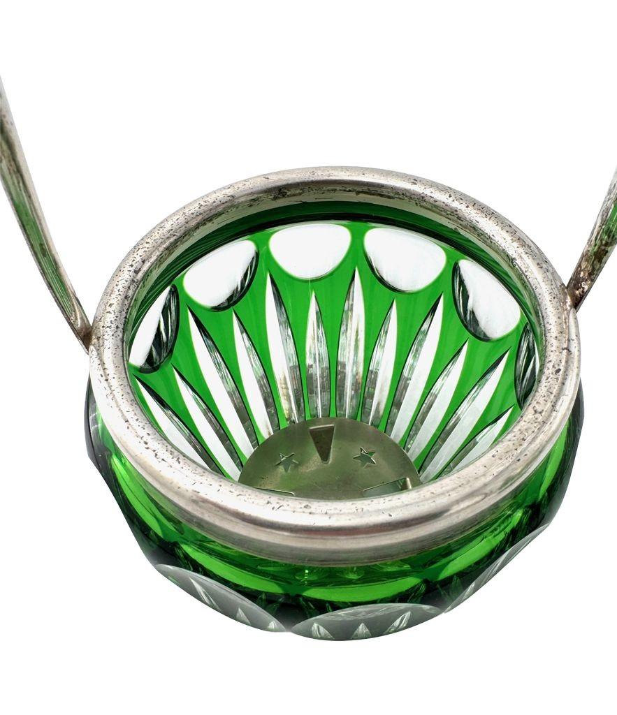 A Wilhelm Wolff 1940s crystal and silver plated cocktail shaker and ice bucket im Angebot 5