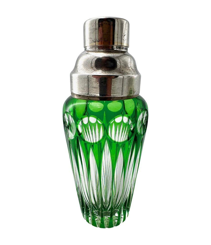 A Wilhelm Wolff 1940s crystal and silver plated cocktail shaker and ice bucket (Deutsch) im Angebot