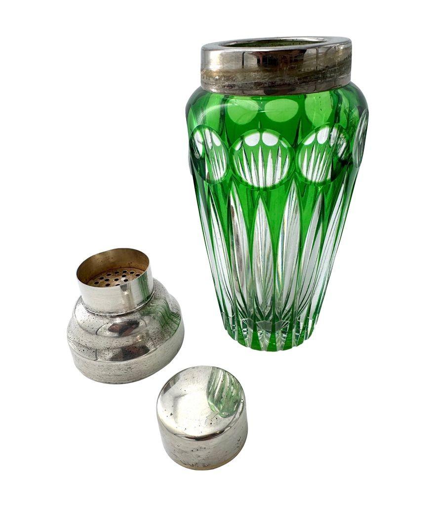A Wilhelm Wolff 1940s crystal and silver plated cocktail shaker and ice bucket im Angebot 2