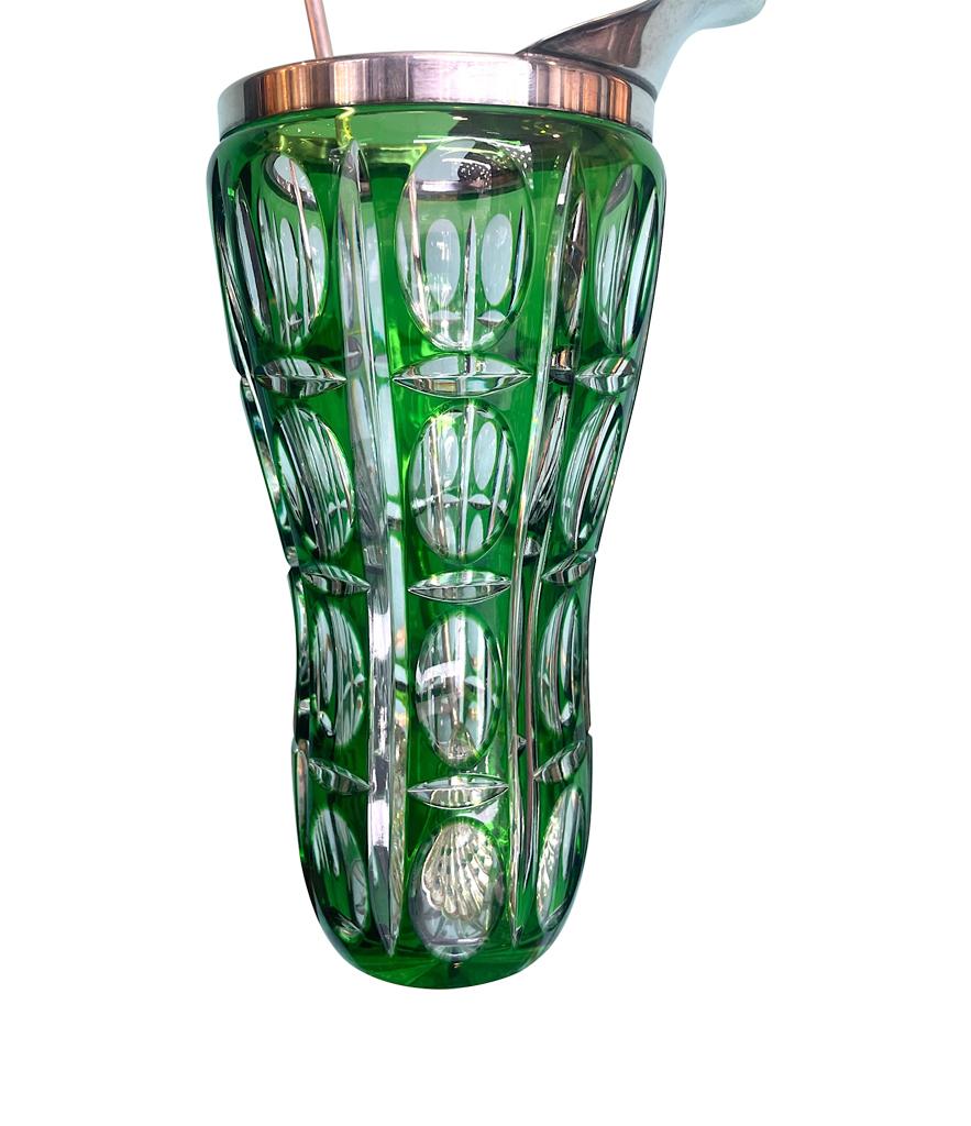 A Wilhelm Wolff 1940s crystal cocktail jug set with matching glasses and spoon 4