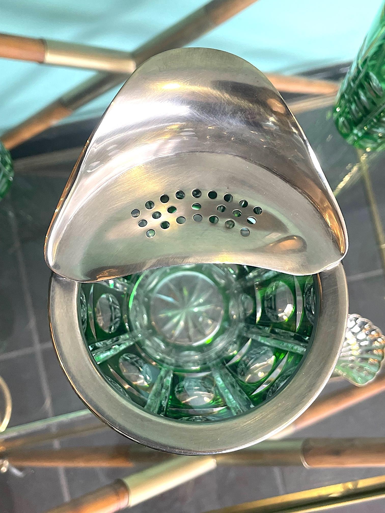 A Wilhelm Wolff 1940s crystal cocktail jug set with matching glasses and spoon 9