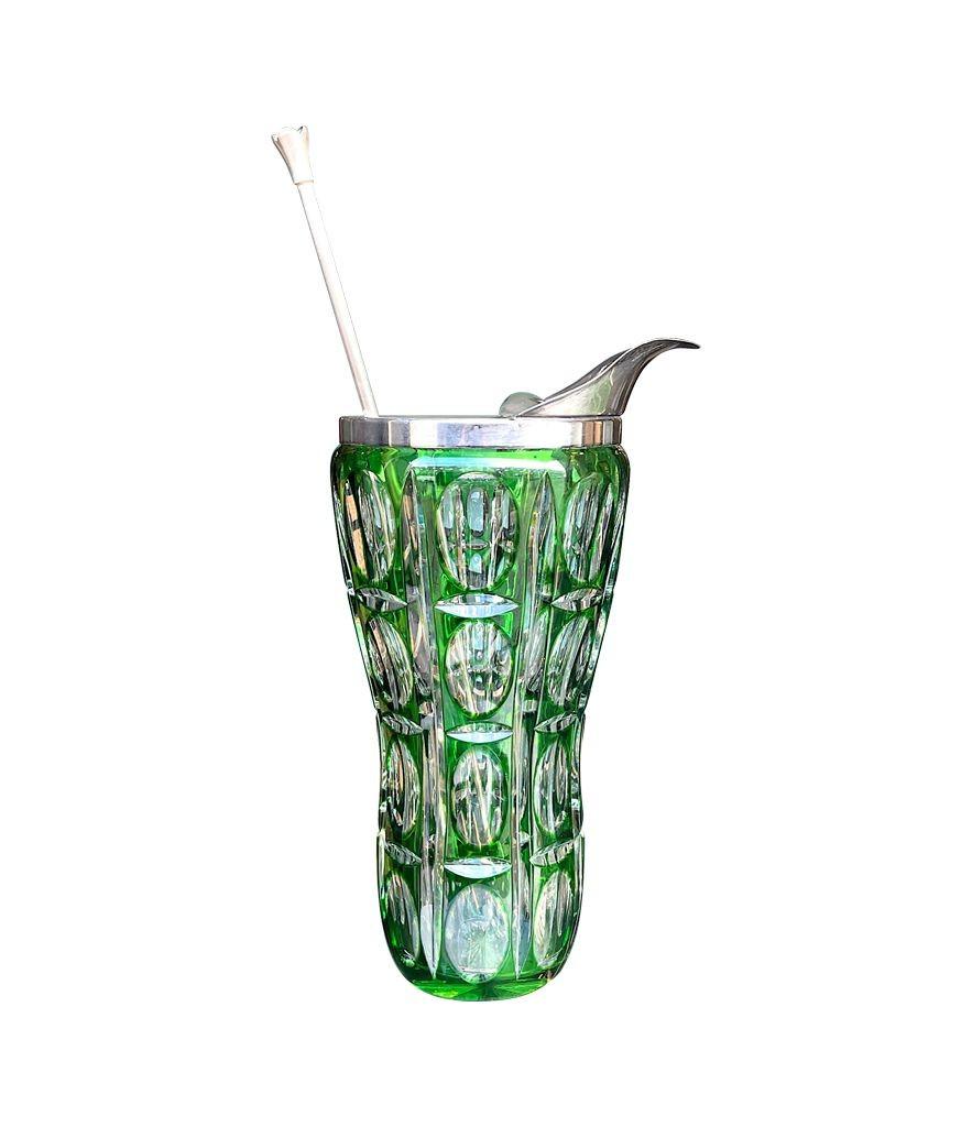 A Wilhelm Wolff 1940s crystal cocktail jug set with matching glasses and spoon 10