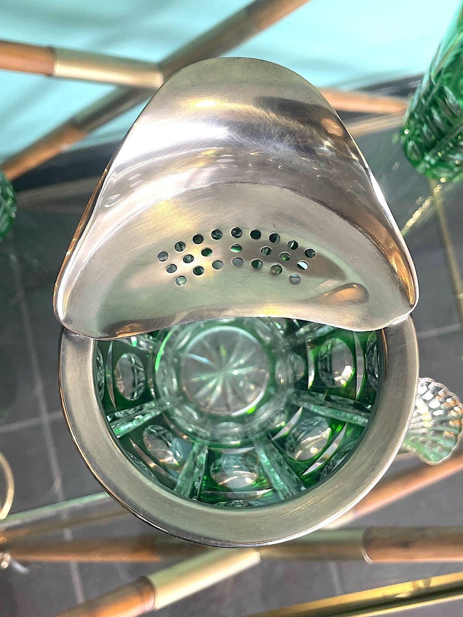 A Wilhelm Wolff 1940s crystal cocktail jug set with matching glasses and spoon 11