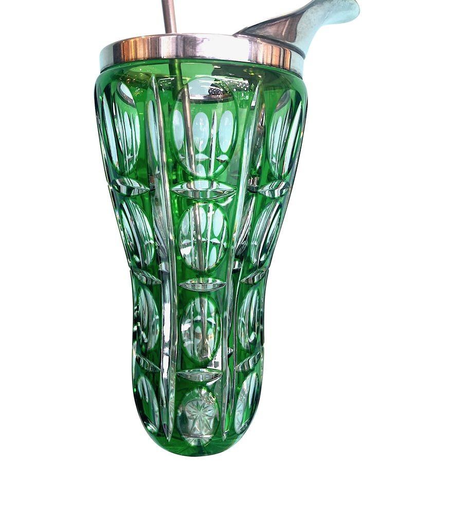 German A Wilhelm Wolff 1940s crystal cocktail jug set with matching glasses and spoon