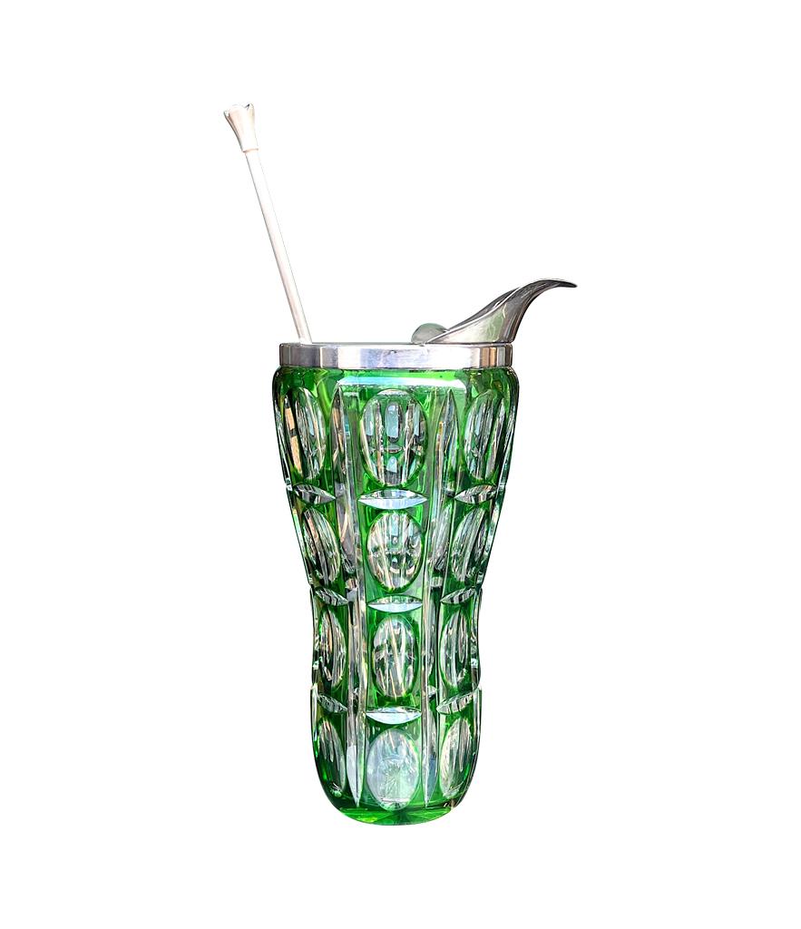 German A Wilhelm Wolff 1940s crystal cocktail jug set with matching glasses and spoon
