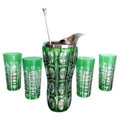 A Wilhelm Wolff 1940s crystal cocktail jug set with matching glasses and spoon