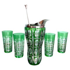 Vintage A Wilhelm Wolff 1940s crystal cocktail jug set with matching glasses and spoon