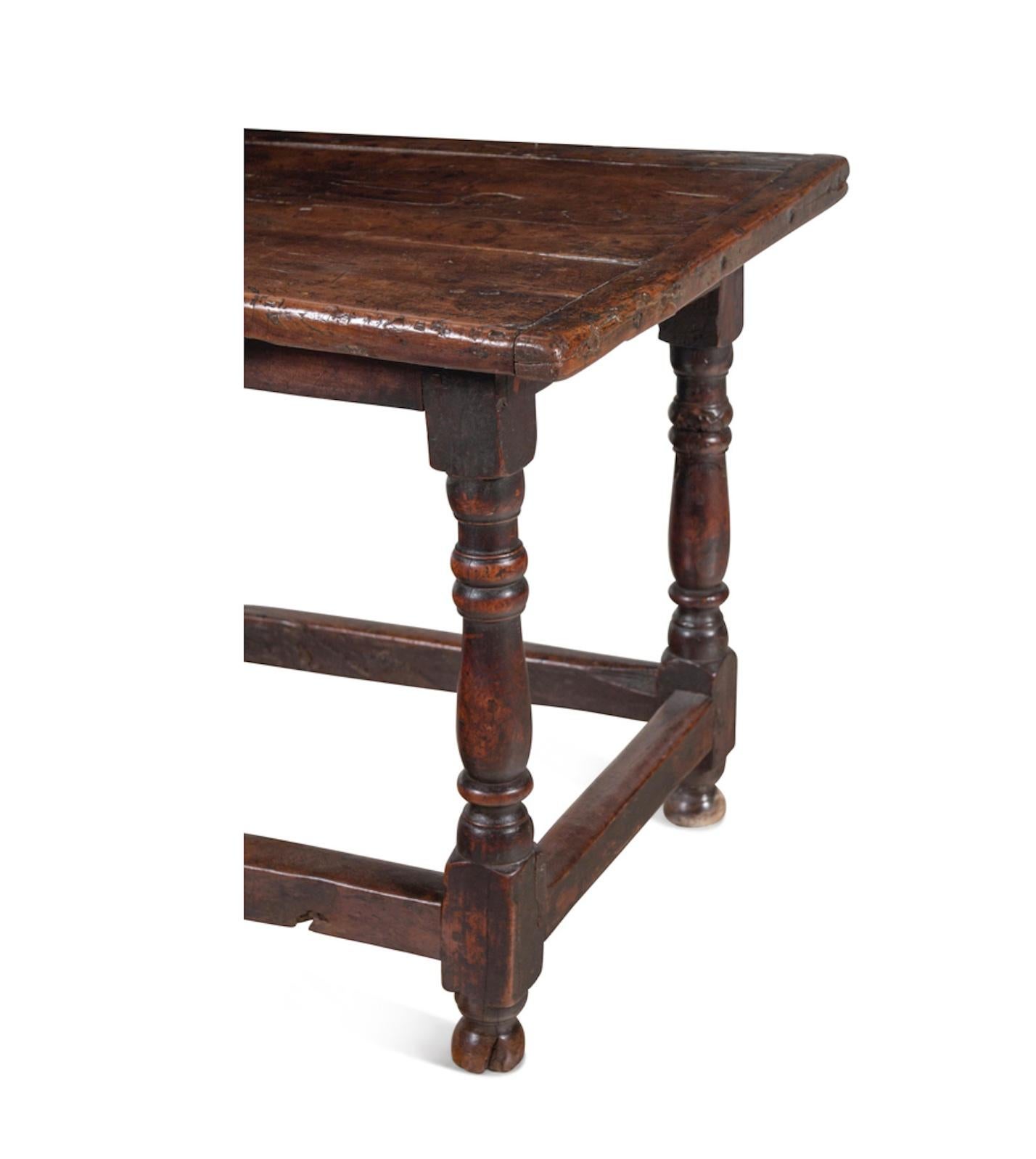 William and Mary A William And Mary 17th Century Walnut Table, Exceptional Color And Patination. For Sale