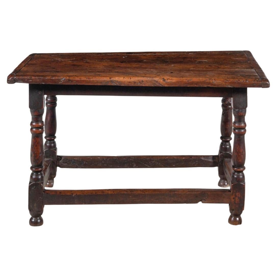 A William And Mary 17th Century Walnut Table, Exceptional Color And Patination. For Sale