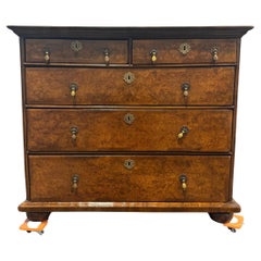 A William and Mary Burr Walnut and Feather Banded Chest of Drawers Circa 1700