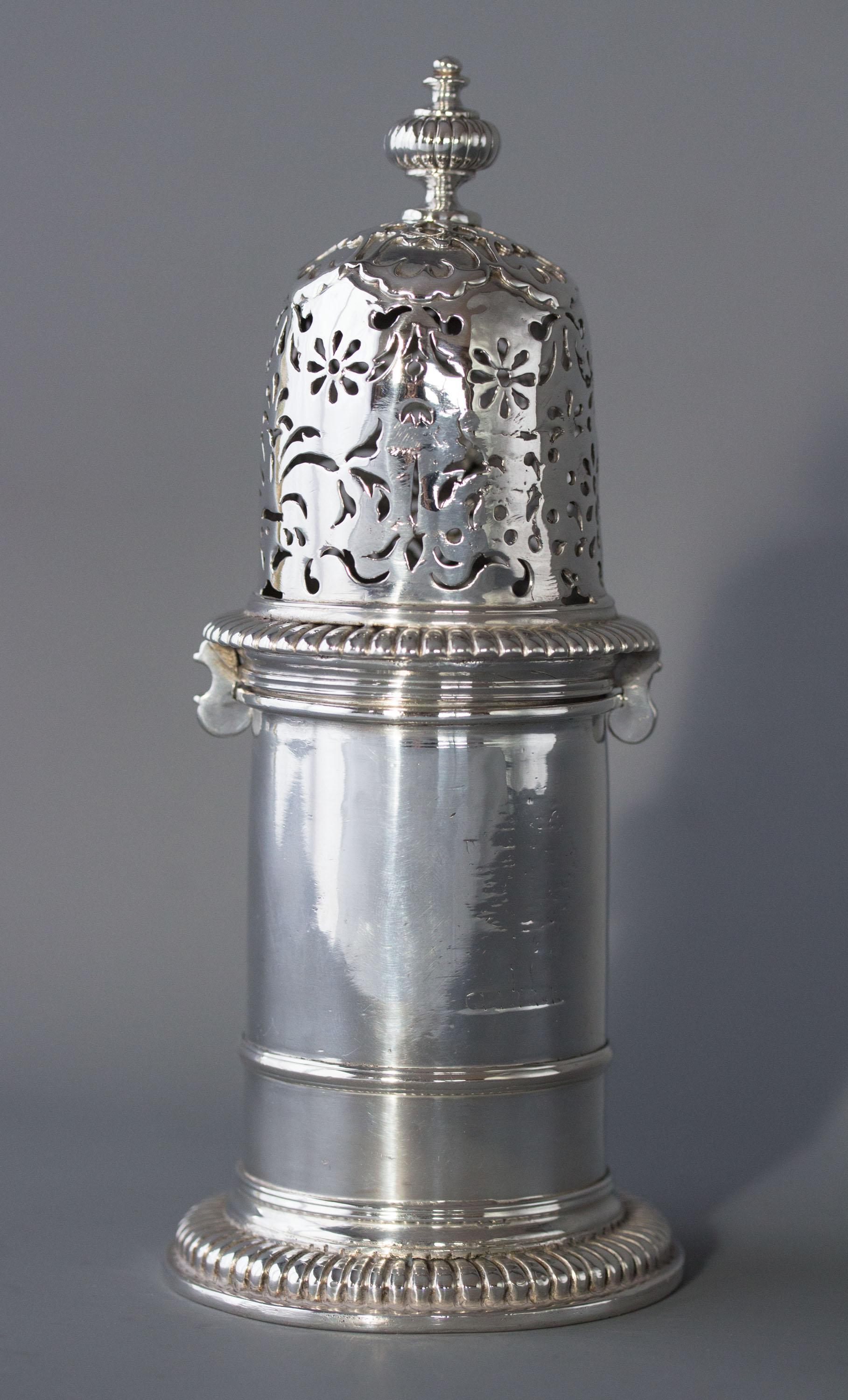 William and Mary William III Britannia Silver Lighthouse Caster, London 1698 by Andrew Raven