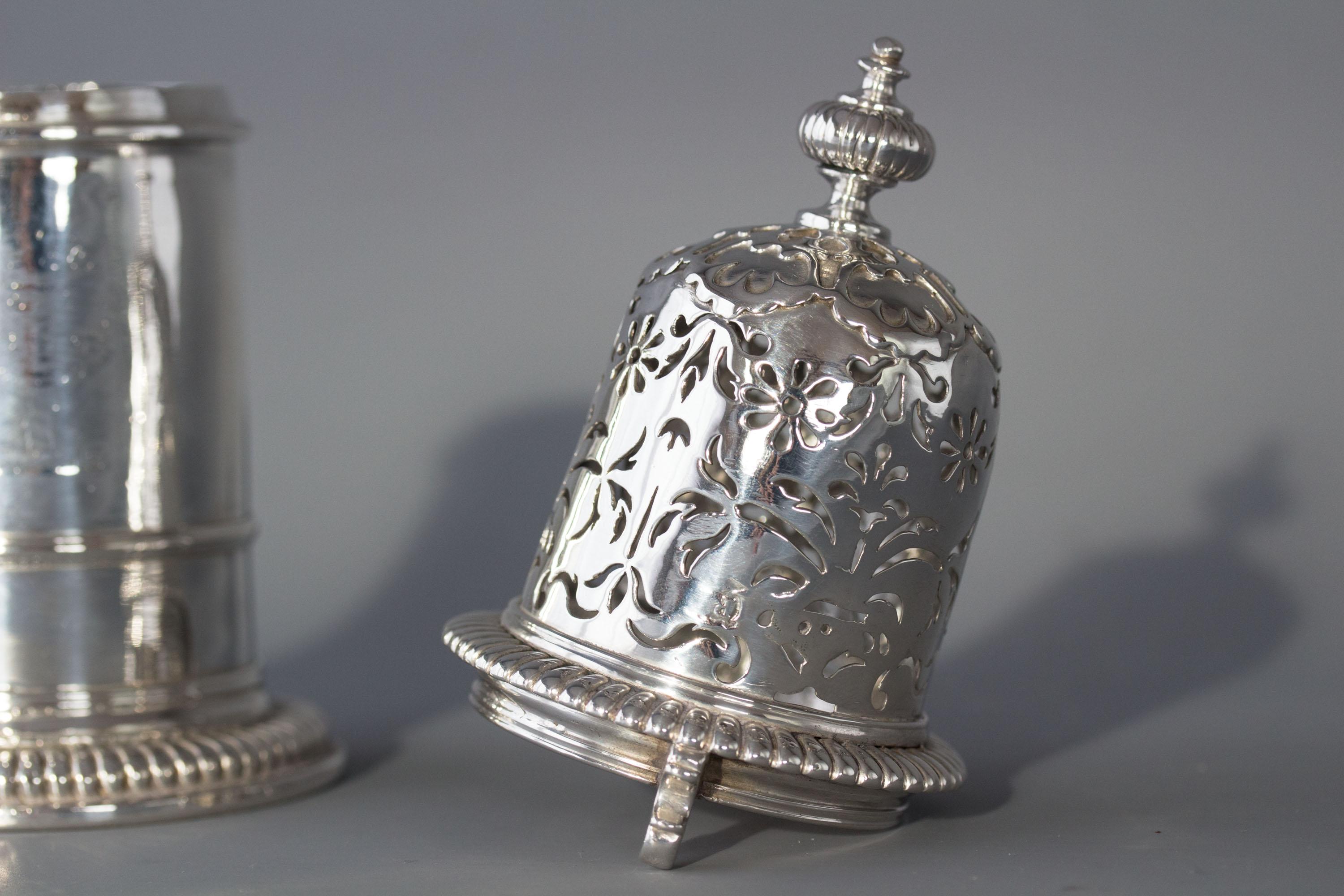 Late 17th Century William III Britannia Silver Lighthouse Caster, London 1698 by Andrew Raven