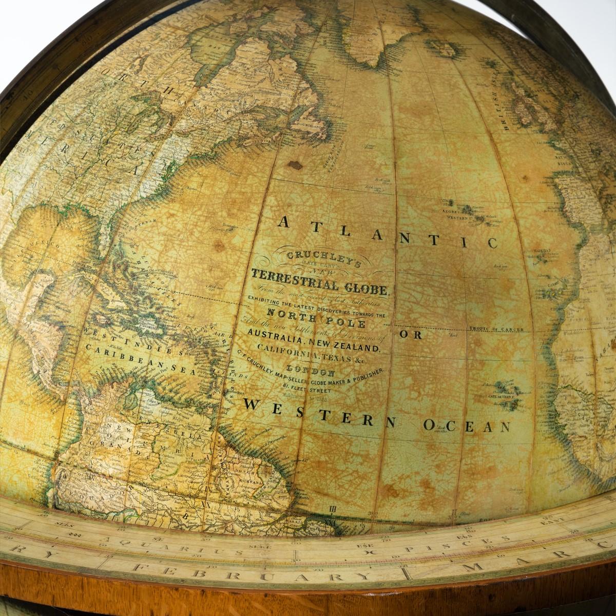 Mid-19th Century William IV Terrestrial Globe by Cruchley