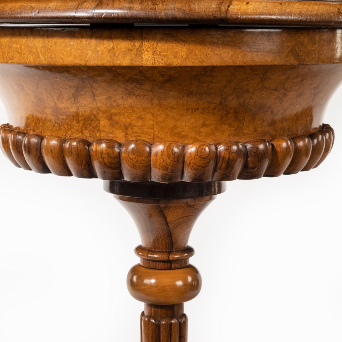 William IV Amboyna and Rosewood Table/ Jardiniere For Sale 1