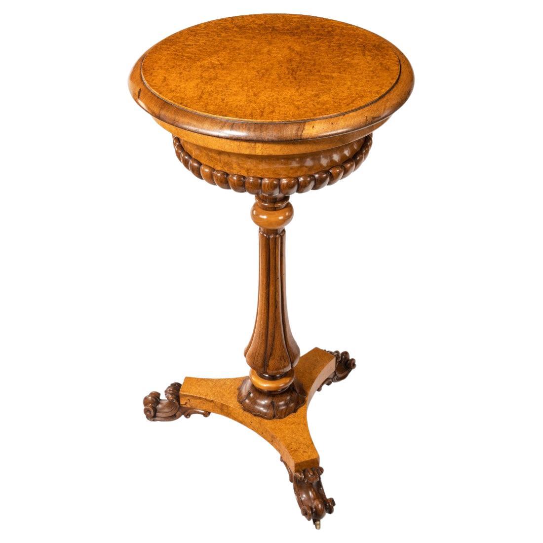 William IV Amboyna and Rosewood Table/ Jardiniere For Sale