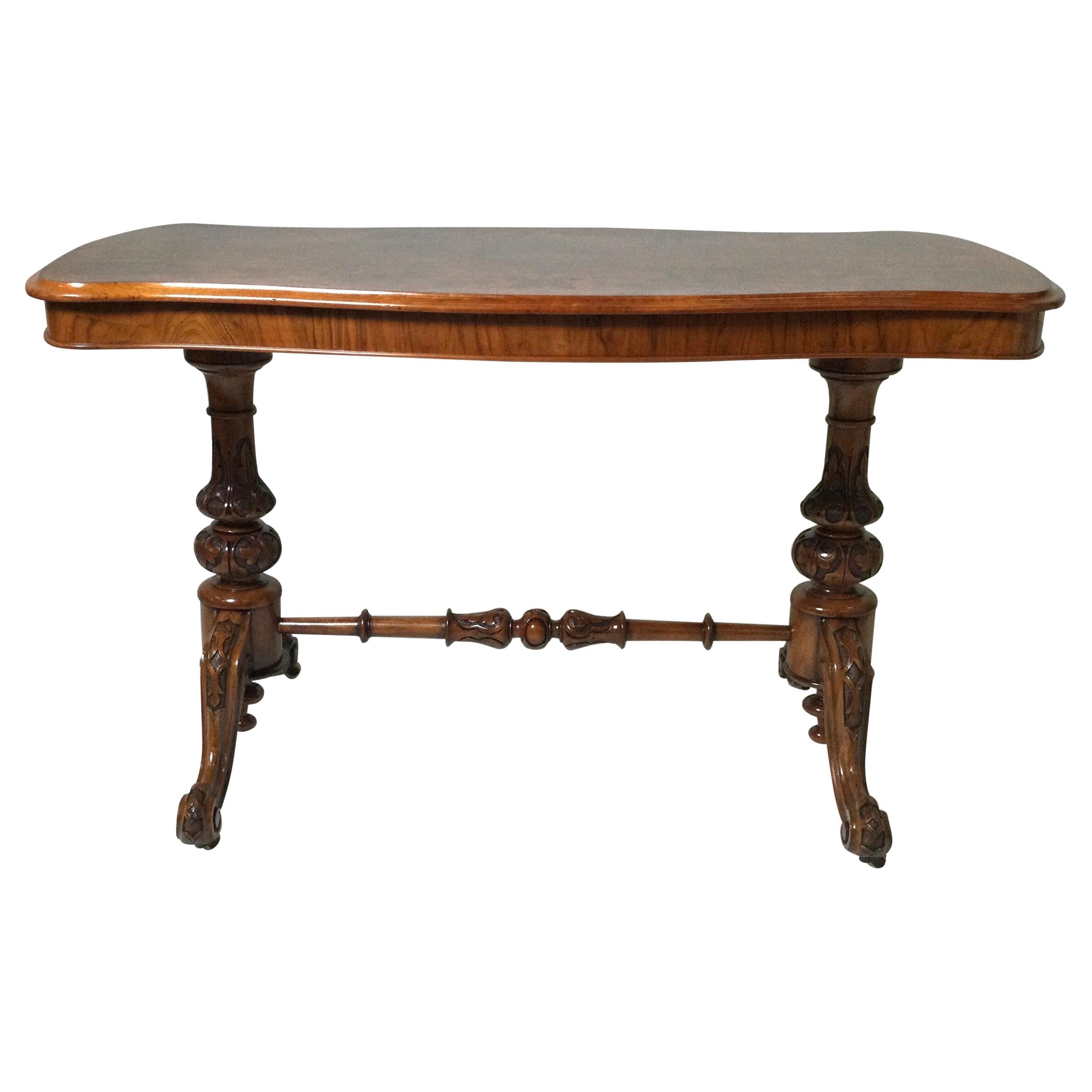 William IV Burl Walnut Console Sofa Table